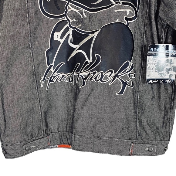 Vintage SCHOOL OF HARD KNOCKS  Y2k Jean Jacket Size 3XL - Picture 15 of 15